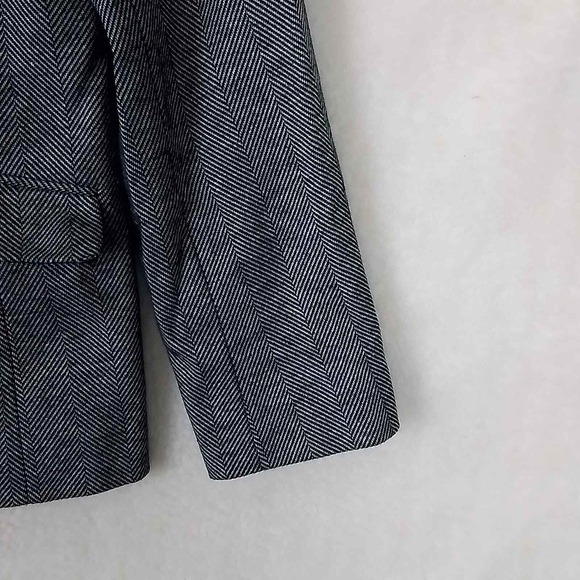 Talbots Aberdeen Blazer Womens Sz 10 Black Tweed Career Jacket Cotton‎ Blend - Picture 12 of 15